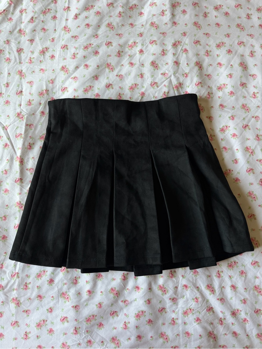 & Other Stories Black Pleated Mini Skirt